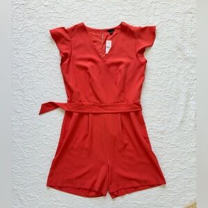 Ann Taylor Romper Size 12T Orange Belted